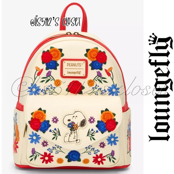 Loungefly Handbags - Loungefly x Peanuts Floral Snoopy Dog Mini Backpack